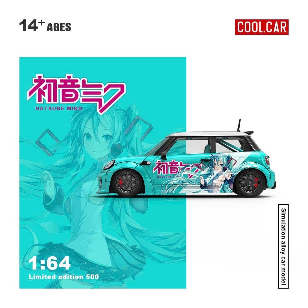  Mô hình xe Mini Cooper custom Hatsune Miku coating simulated limited 500pcs tỉ lệ 1:64 Cool car CC643642 