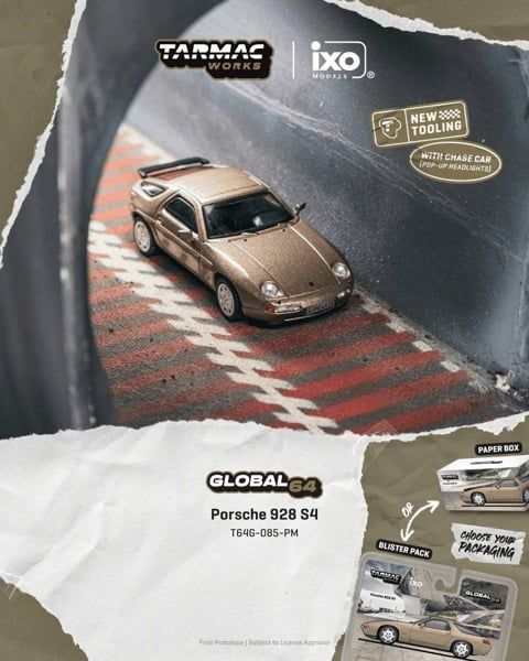  Mô hình xe Porsche 928 S4 bản box tỉ lệ 1:64 Tarmac Works T64G-085-PM 