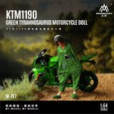  Set mô hình nhân vật figure và xe mô tô KTM 1190 Tyrannosaurus Rexy #80 green resin tỉ lệ 1:64 MoreArt MO222197 