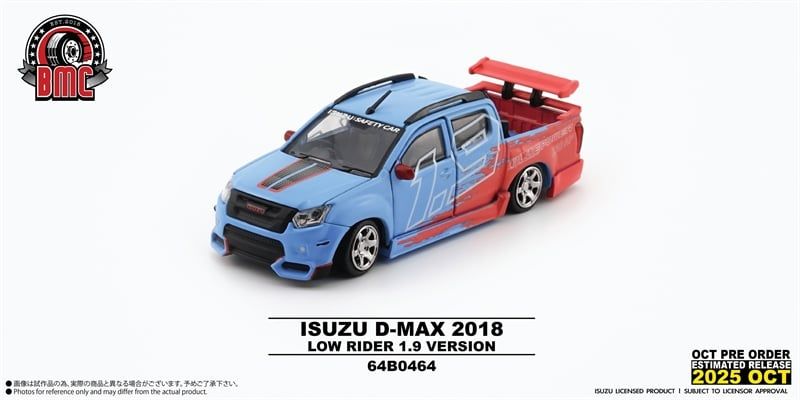  Mô hình xe ISUZU D-MAX 2018 -Low Rider 1.9 Version mở cửa tỉ lệ 1:64 BMC model 64B0464 