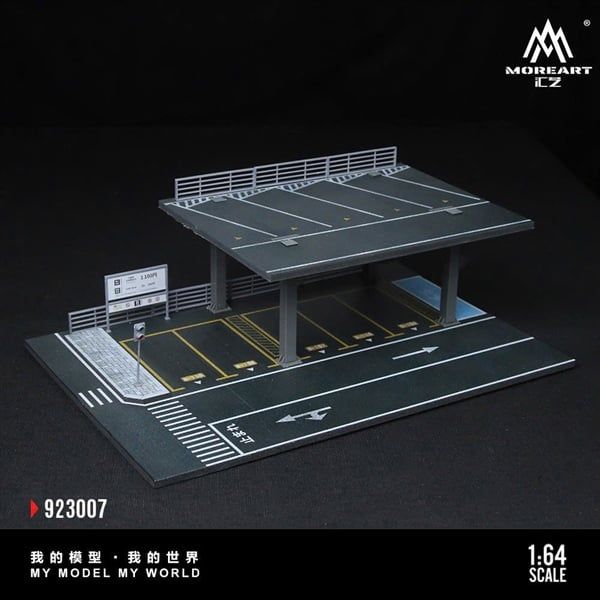 Hộp trưng bày mô phỏng bãi đỗ xe 2 tầng lắp ghép Steel Frame Structure Platform Parking Scene G tỉ lệ 1:64 MoreArt MO923007 