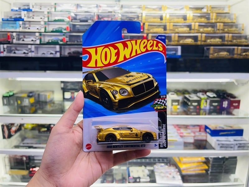  Mô hình xe 2018 Bentley Continental GT3 Gold Hotwheels kim loại có bản quyền chính hãng tỉ lệ 1:64 C4982-BE 