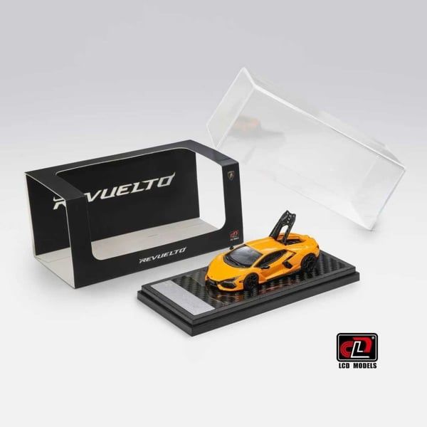  Mô hình xe Lamborghini Revuelto orange yellow tỉ lệ 1:64 LCD model LCD64042-OY 