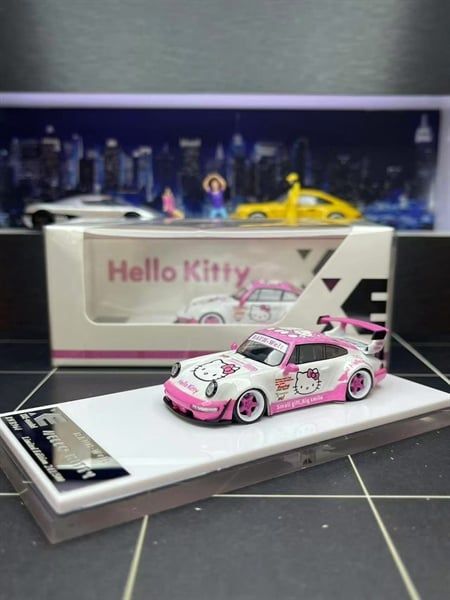  Mô hình xe Porsche RWB 964 Hello kitty Livery ver 2 tỉ lệ 1:64 XKE Model OT64615 