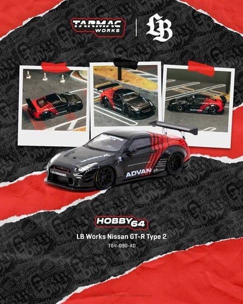 Mô hình xe LBWK Works Nissan GT-R Type 2 tỉ lệ 1:64 Tarmac Works T64-090-AD 