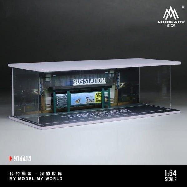  Hộp trưng bày mô phỏng trạm xe buýt Bus station tỉ lệ 1:64 MoreArt MO914414 