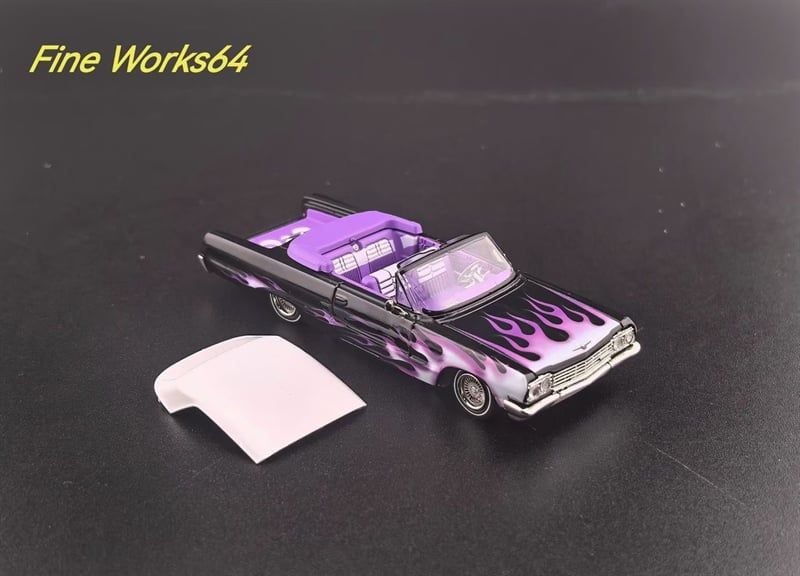  Mô hình xe Chevrolet Impala West Coast Jumper Car bản thường tháo mui được limited 999pcs tỉ lệ 1:64 Fineworks OT64706 