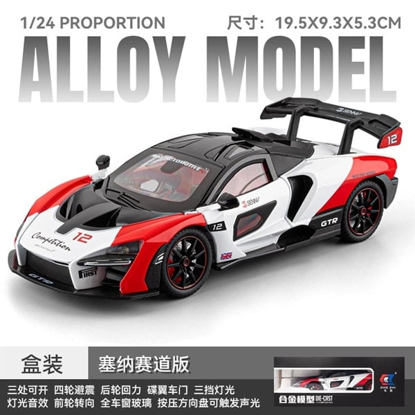  Mô hình xe McLaren Senna GTR full open - full kính - có âm thanh - đèn tỉ lệ 1:24 Chezhi OT24084 