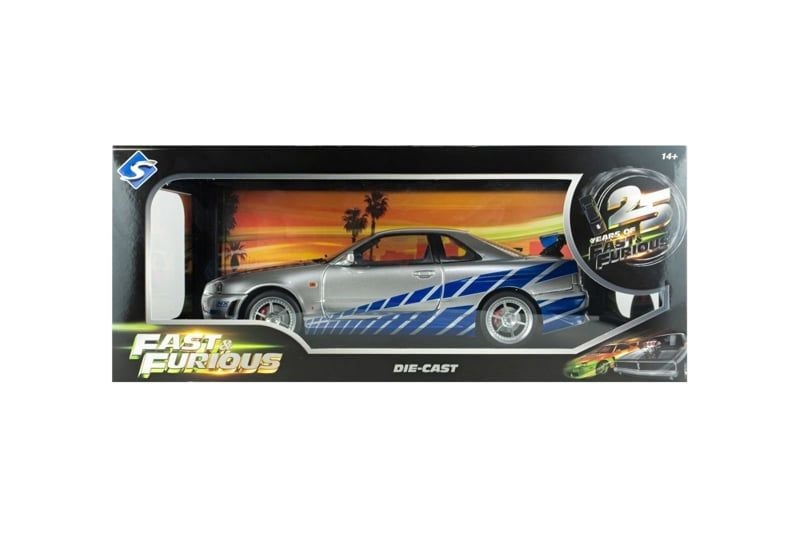  Mô hình xe Nissan Skyline GT-R (BNR34) Fast & Furious Brian tỉ lệ 1:18 Solido model S1804315A 