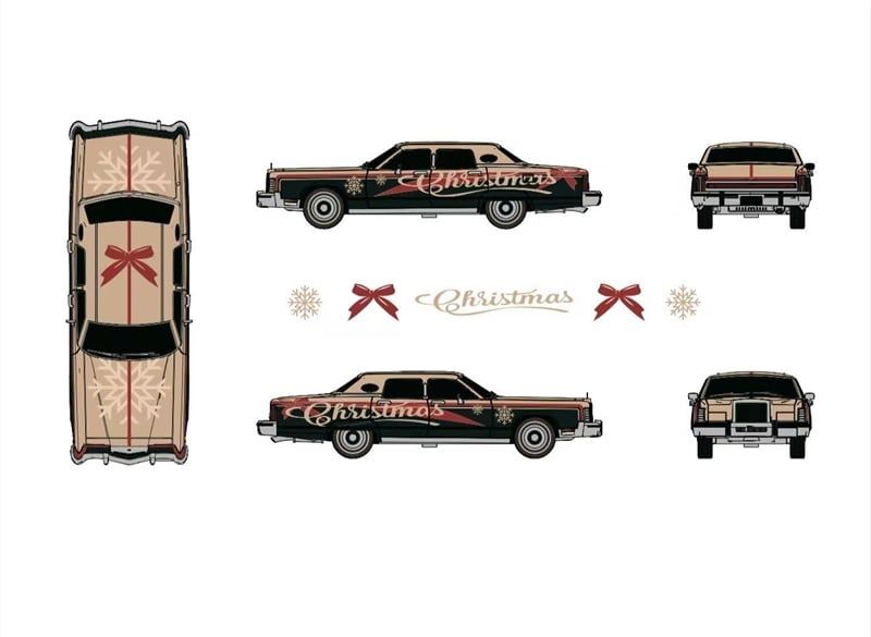  Mô hình xe 1979 Lincoln Continental Town Car Christmas Limited 999pcs tỉ lệ 1:64 SunStar x Turning Crush OT64715 