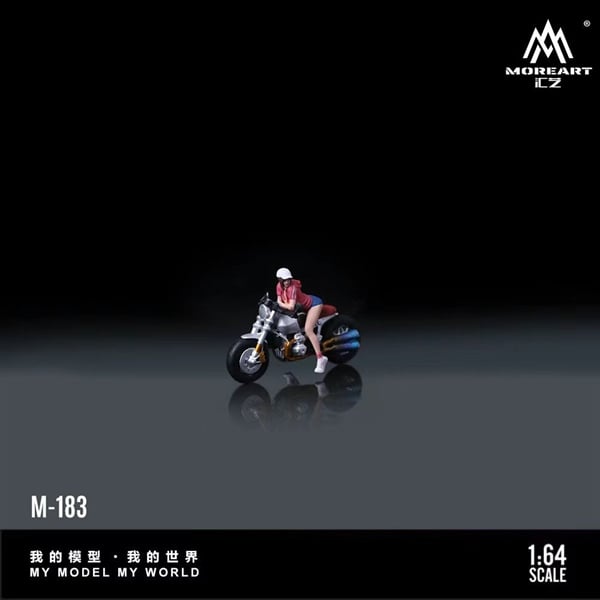  Mô hình xe mô tô và figure BMW Latte Fashion Female Knight Resin silver tỉ lệ 1:64 MoreArt MO222183 