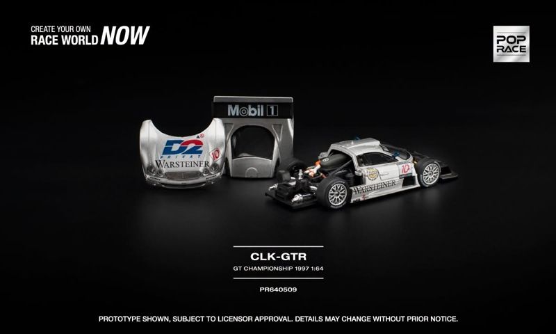  Mô hình xe Mercedes-Benz AMG CLK GTR Fia GT Championship 1997 tỉ lệ 1:64 Pop Race PR640509 