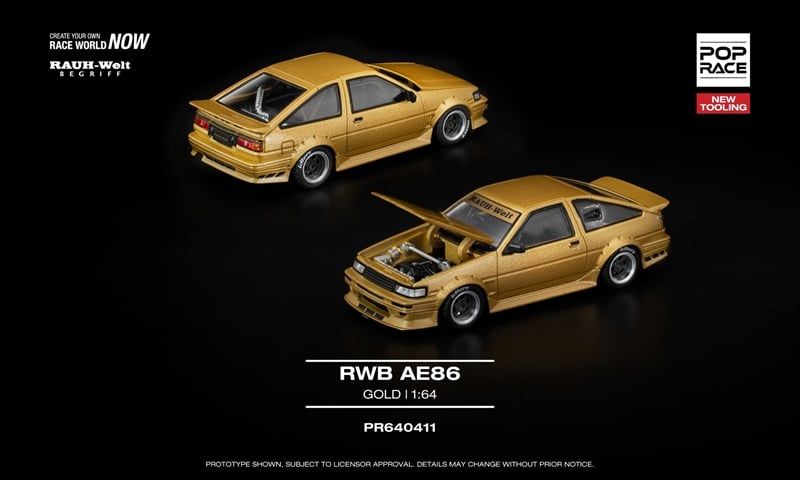  Mô hình xe Rwb Ae 86 Gold tỉ lệ 1:64 Poprace PR640411 