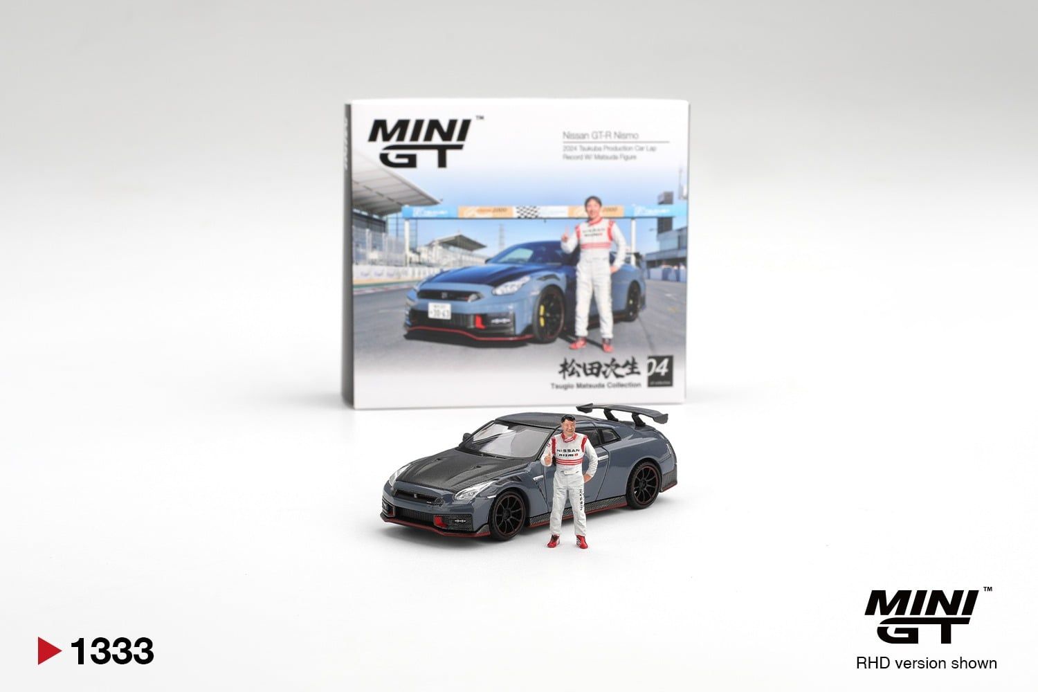  Mô hình xe Nissan GT-R Nismo 2024 Tsukuba Production Car Lap Record W Matsuda Figure Tsugio Matsuda Collection tỉ lệ 1:64 MGT01333-R 