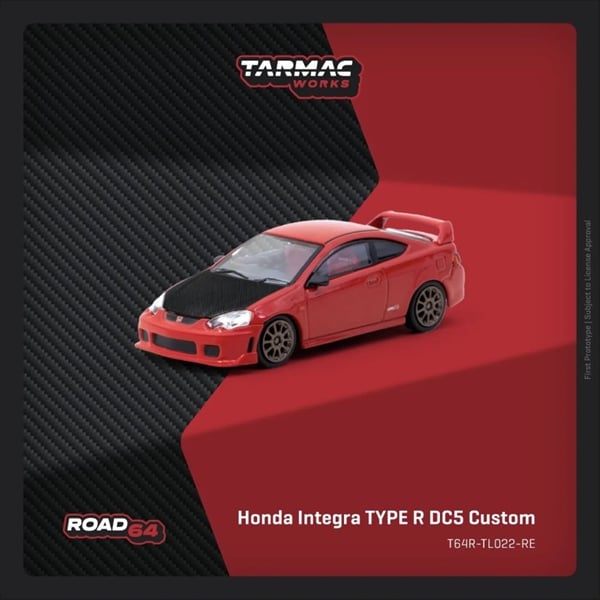  Mô hình xe Honda Integra TYPE R DC5 Custom, Red tỉ lệ 1:64 Tarmac Works T64R-TL022-RE 