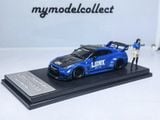  Mô hình xe Nissan GTR R35 Blue Carbon Fiber Cover Paint + Includes Figure tỉ lệ 1:64 Mymodelcollect MC640005I 