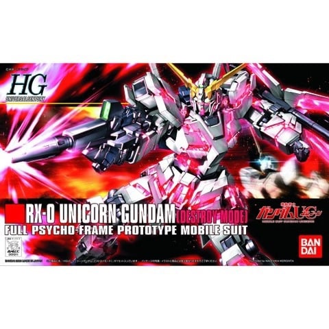  Mô hình figure lắp ráp gundam 1/144 HGUC Rx-0 Unicorn Gundam (Destroy Mode) Bandai 4573102573995 