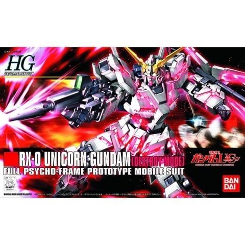  Mô hình figure lắp ráp gundam 1/144 HGUC Rx-0 Unicorn Gundam (Destroy Mode) Bandai 4573102573995 