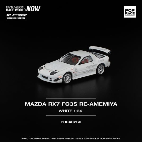  [Hàng Loose] Mô hình xe Mazda RX7 FC3S Re-Amemiya White tỉ lệ 1:64 Pop Race PR640260 