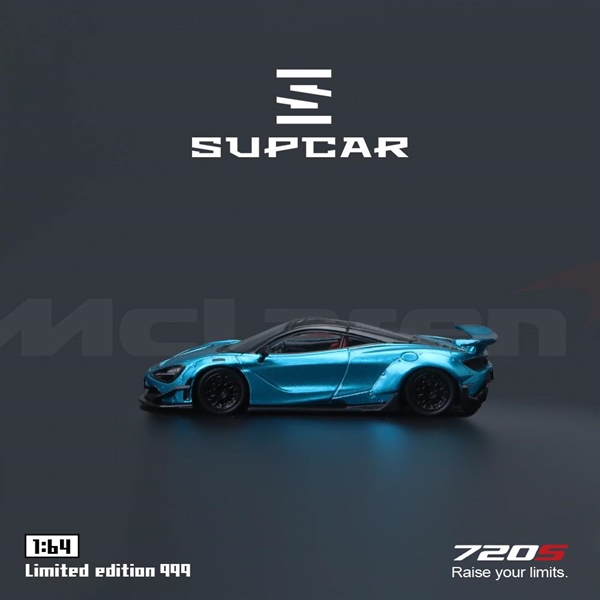  Mô hình xe McLaren 720S LBWK Bright Blue tỉ lệ 1:64 Supcar SC64045 