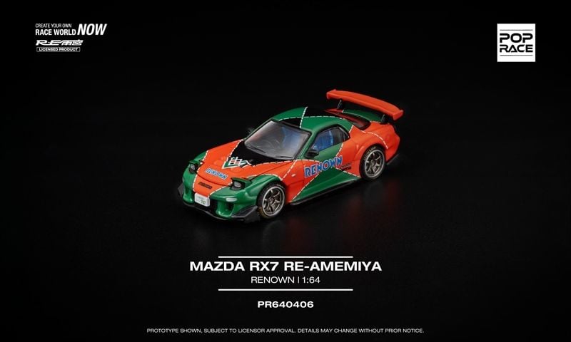  Mô hình xe MAZDA RX7 RE-AMEMIYA RENOWN tỉ lệ 1:64 Poprace PR640406 