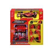  Set Mô hình xe đua F1 đi kèm 6 FIG + Pit Set Garage Ferrari SF24 tỉ lệ 1:43 Bburago 43-36862 OT43031A 