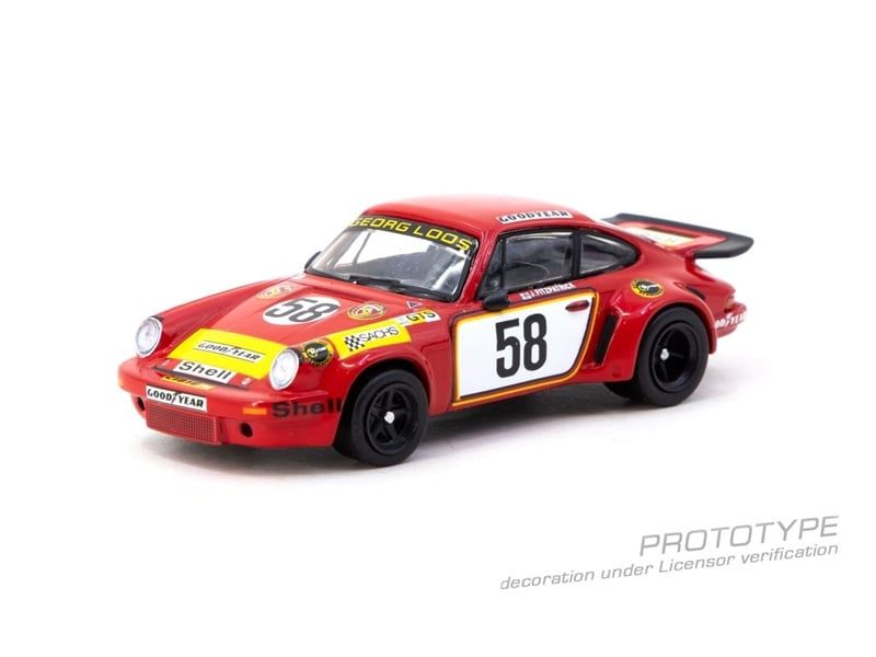  Mô hình xe Porsche 911 Carrera RSR 3.0 24h Le Mans 1975 #58 tỉ lệ 1:64 Tarmac Works T64S-024-75LM58 