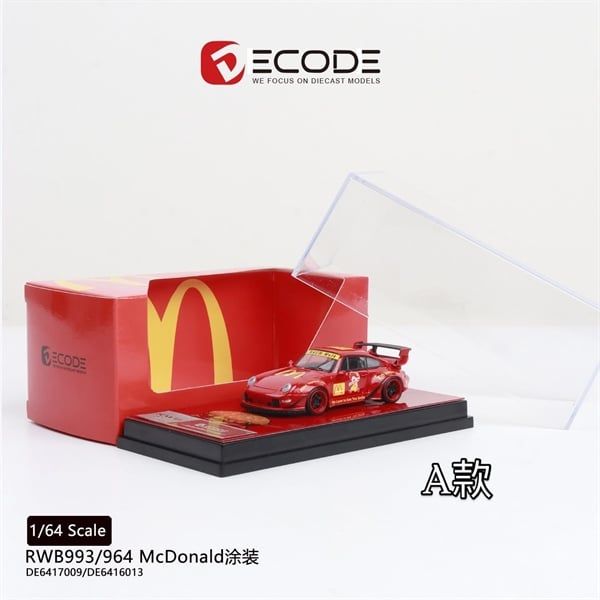 Mô hình xe Porsche RWB Rauh Welt Mc Donald tỉ lệ 1:64 Decode DE641 