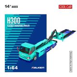  Mô hình H300 Flatbed Transport Trailer Falken Teal Blue Painted tỉ lệ 1:64 Cool Car CC647232 