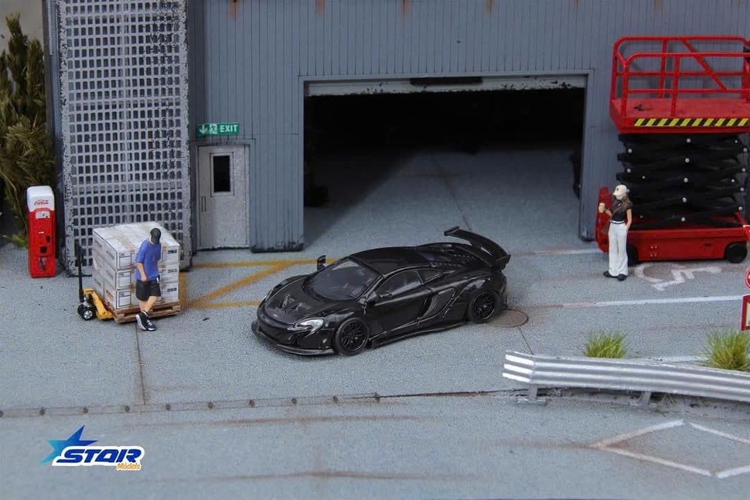  Mô hình xe Mclaren 650S LB works Liberty walk black hộp mica tỉ lệ 1:64 Star model OT644502 