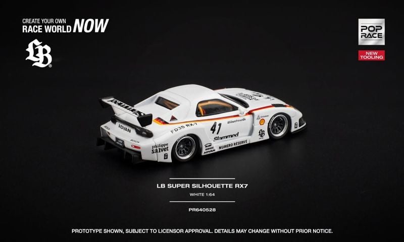  Mô hình xe Mazda LB Super Silhouette RX7 (FD3S) tỉ lệ 1:64 Pop Race PR640528 