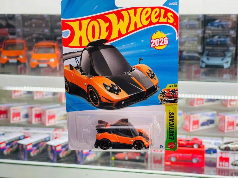  Mô hình xe Pagani Zonda Cinque orange (xe hoạt hình) Hot Wheels kim loại có bản quyền chính hãng tỉ lệ 1:64 C4982-ML 