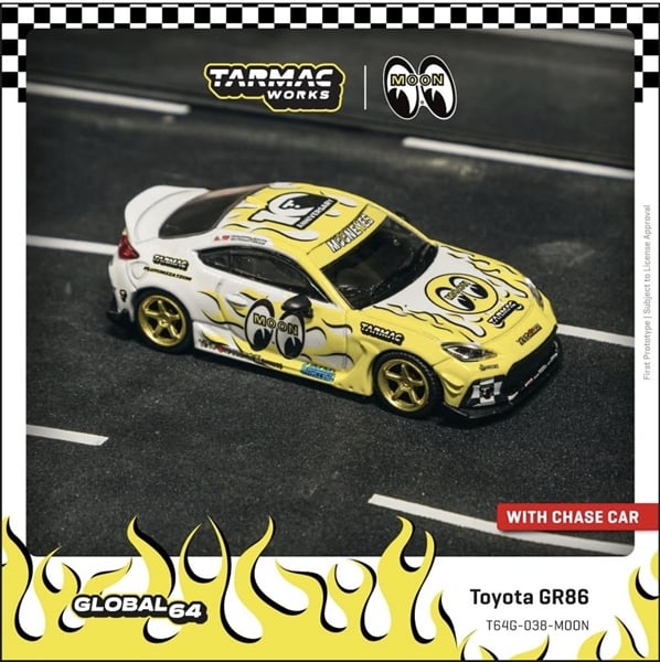  Mô hình xe Toyota GR86 MOONEYES tỉ lệ 1:64 Tarmac Works T64G-038-MOON 