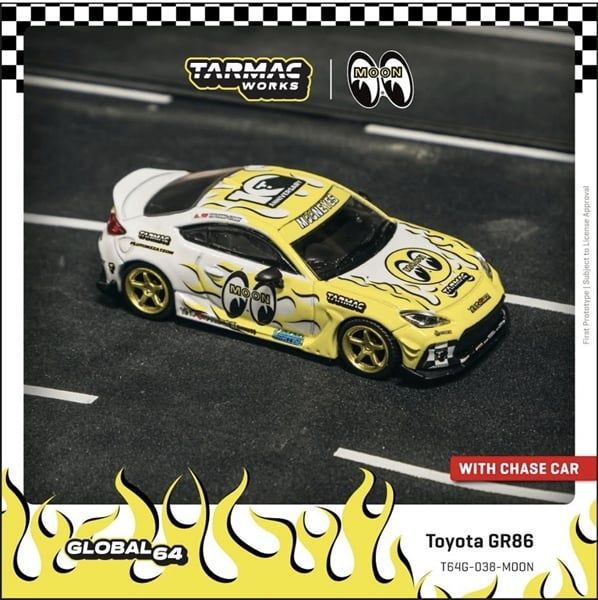 Mô hình xe Toyota GR86 MOONEYES tỉ lệ 1:64 Tarmac Works T64G-038-MOON 