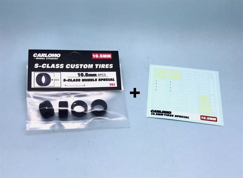  Phụ kiện độ lốp xe Wheels S-Class Custom Tires size 10.5mm tỉ lệ 1:64 Carlomo CLM-T01 