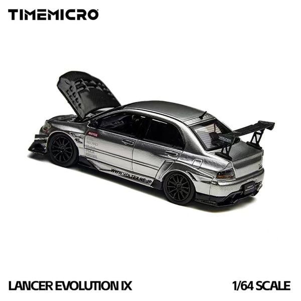  Mô hình xe Mitsubishi EVO 9 LANCER EVOLUTION Silver Open-Top tỉ lệ 1:64 Time micro TM800213 