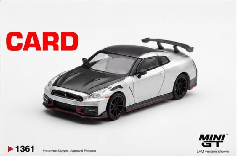  Mô hình xe Nissan GT-R (R35) NISMO 2024 silver card tỉ lệ 1:64 MiniGT MGT01361 