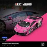  Mô hình xe ô tô Lamborghini Aventador GT EVO pink custom Dragon Ball Android 18 limited 999pcs tỉ lệ 1:64 Modern Art & CC MD643829 