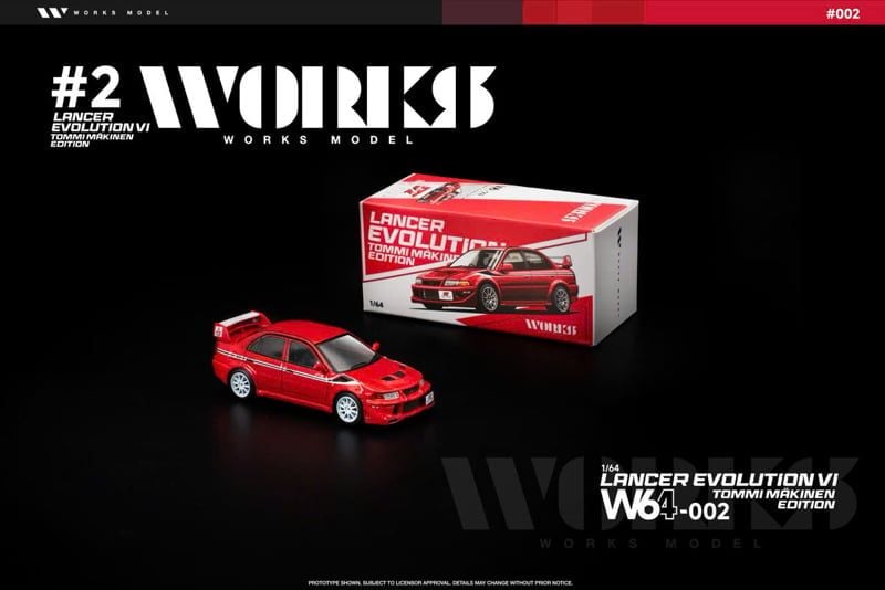  Mô hình xe Mitsubishi Lancer evolution VI Tommy Makinen edtion tỉ lệ 1:64 Works model W64-0002 