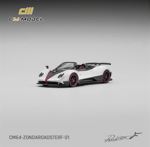  Mô hình xe Pagani ZondaF Pearl White Reb tỉ lệ 1:64 CM Model CM64-ZondaRoadsterF-01 