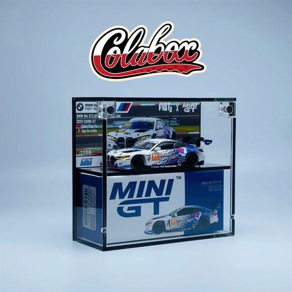 Hộp trưng bày mica cho xe BMW BMW M4 GT3 #91 FIST Team AAI 2025 China GT MiniGT có khung ảnh tỉ lệ 1:64 Colabox 1108 PKC 