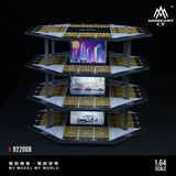  Hộp trưng bày mô phỏng bãi đổ xe 4 tầng - 4 mặt hình lục giác có đèn Octagonal Building Parking Lot tỉ lệ 1:64 MoreArt MO922008 