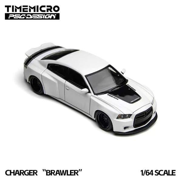  Mô hình xe Charger Brawler White tỉ lệ 1:64 Time Micro×PSC TM648205 