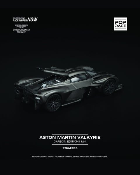  Mô hình xe Aston Martin Valkyrie Carbon Edition tỉ lệ 1:64 PopRace PR640353 