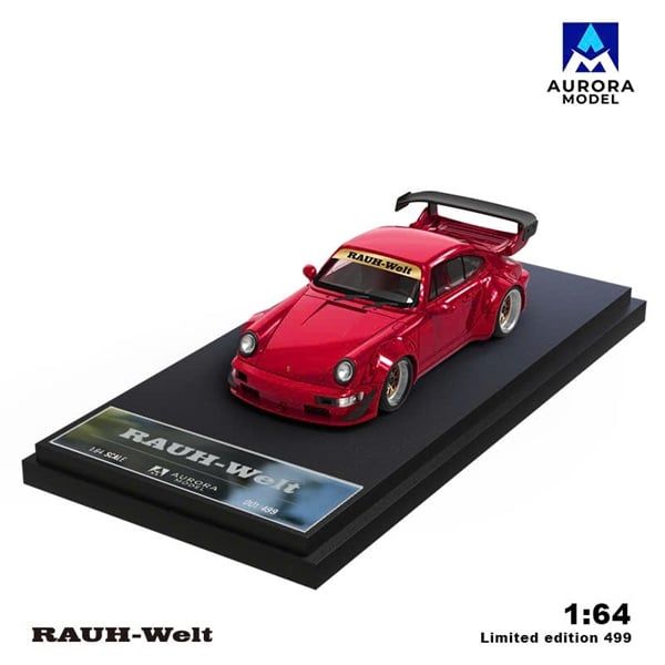  Mô hình xe Porsche Rauth Welt RWB946 Red limited 499pcs tỉ lệ 1:64 Aurora model AM640881 