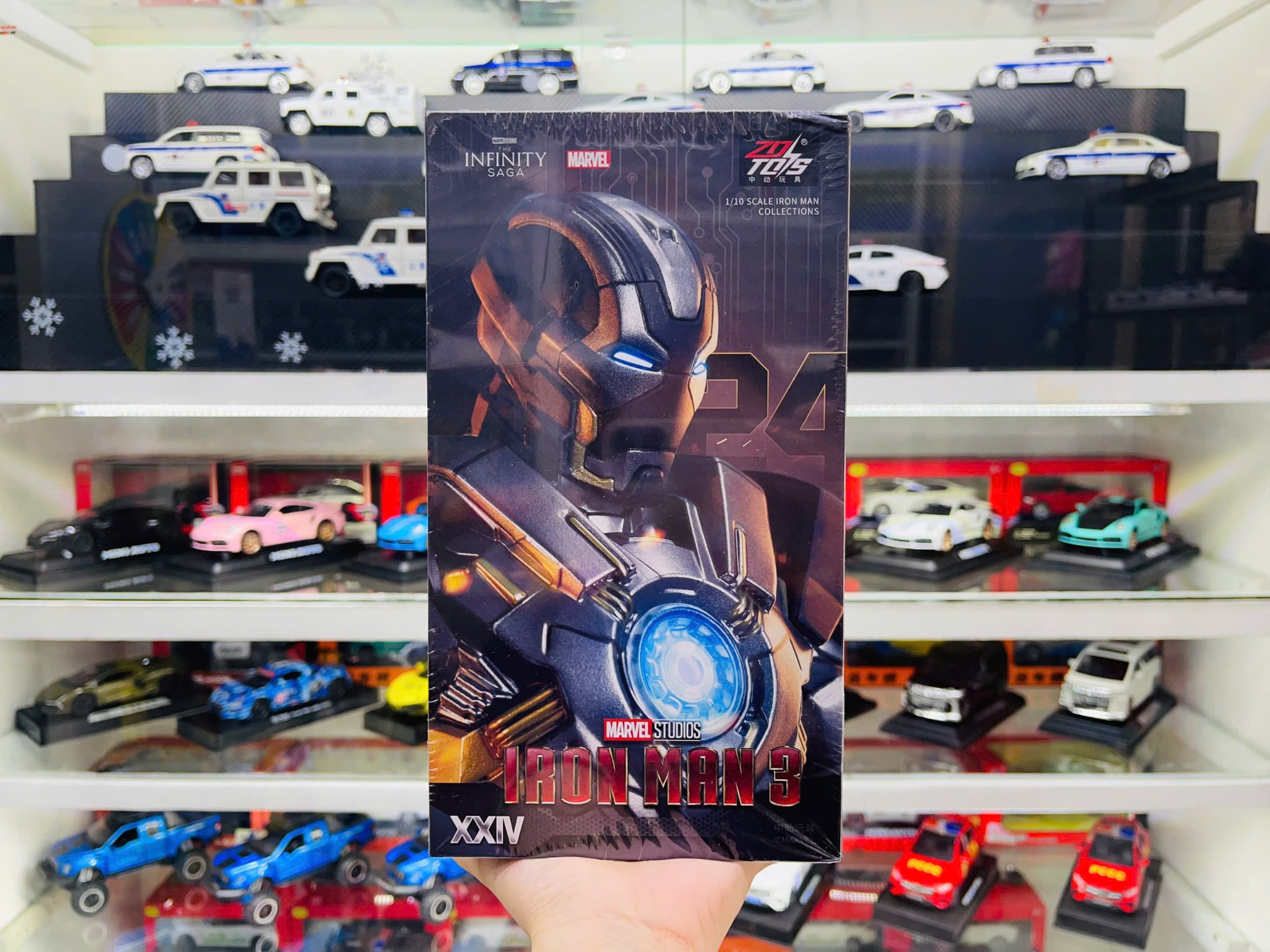  Mô hình nhân vật Marvel Iron man người sắt Mark 24 MK24 SHF Iron man 3 tỉ lệ 1:10 23CM ZD Toys FG262 