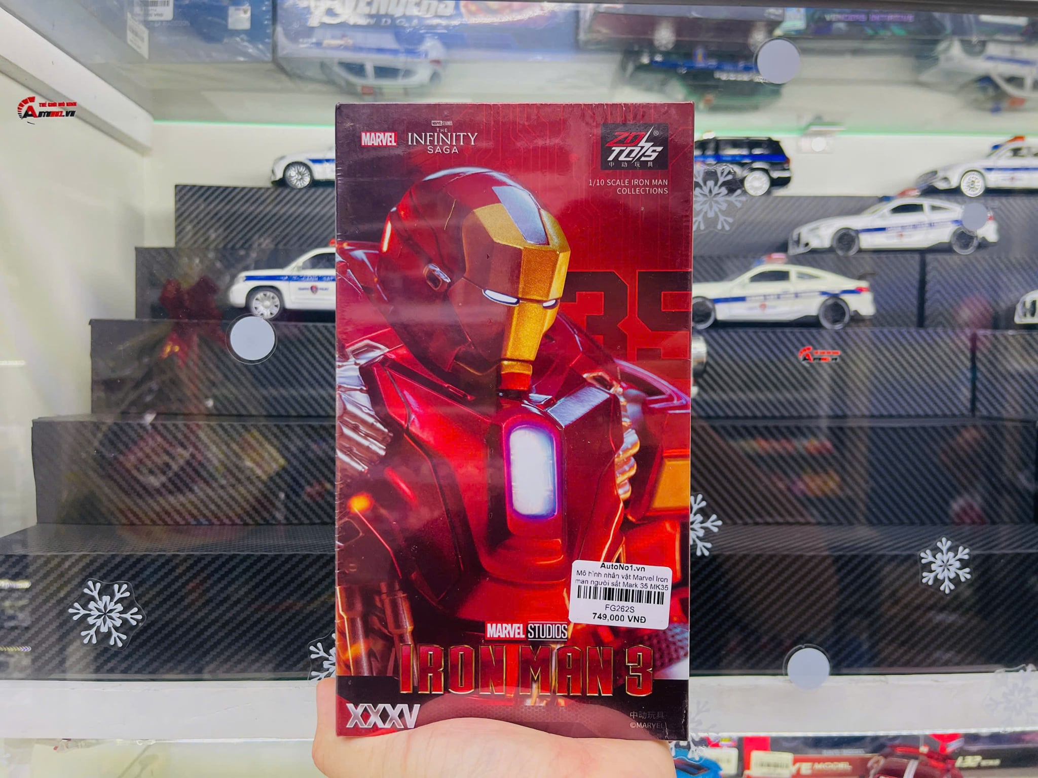  Mô hình nhân vật Marvel Iron man người sắt Mark 35 MK35 SHF Iron man 3 tỉ lệ 1:10 23CM ZD Toys FG262 