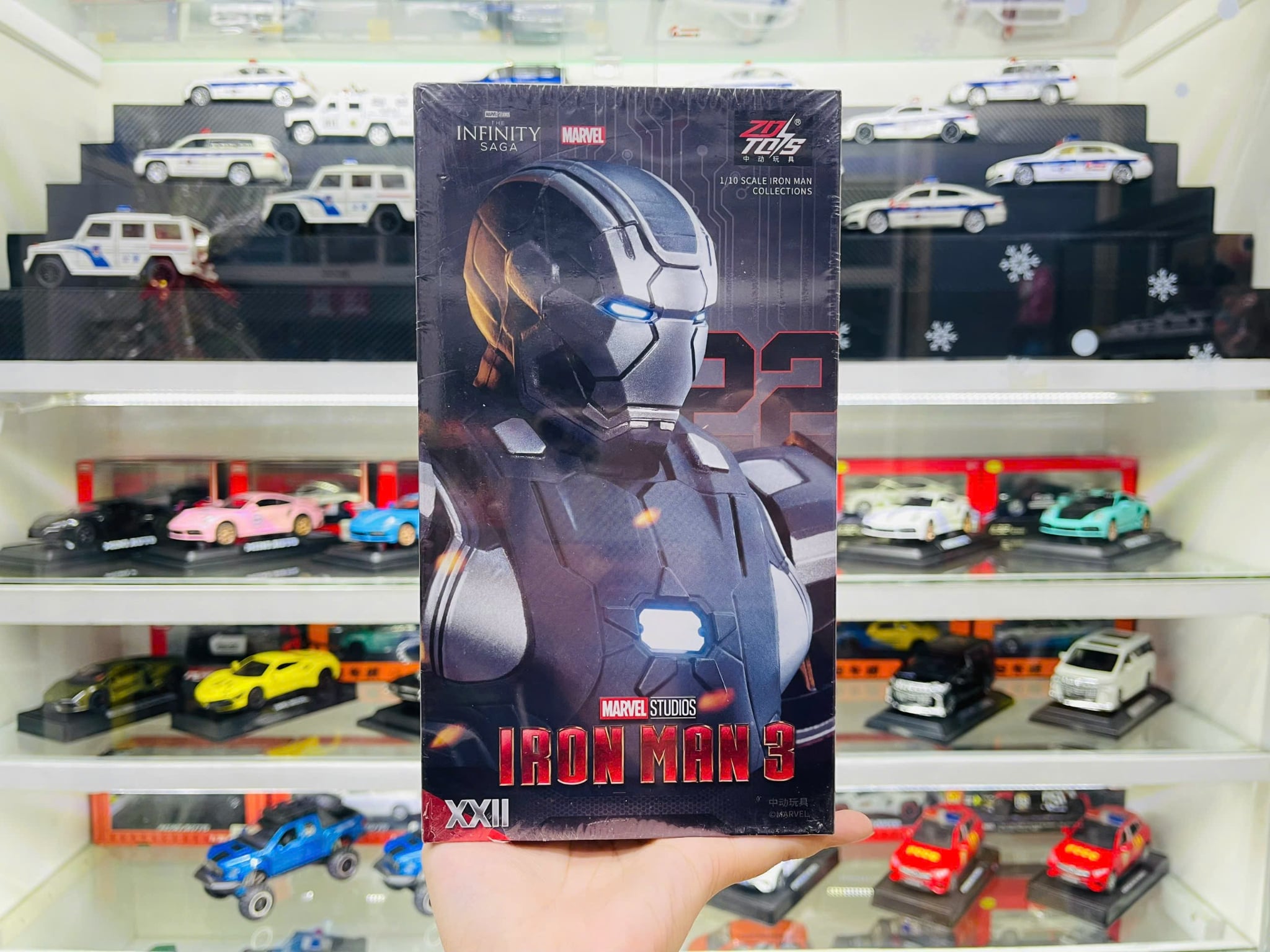  Mô hình nhân vật Marvel Iron man người sắt Iron man Mark 22 MK22 SHF Iron man 3 tỉ lệ 1:10 18CM ZD Toys FG262 