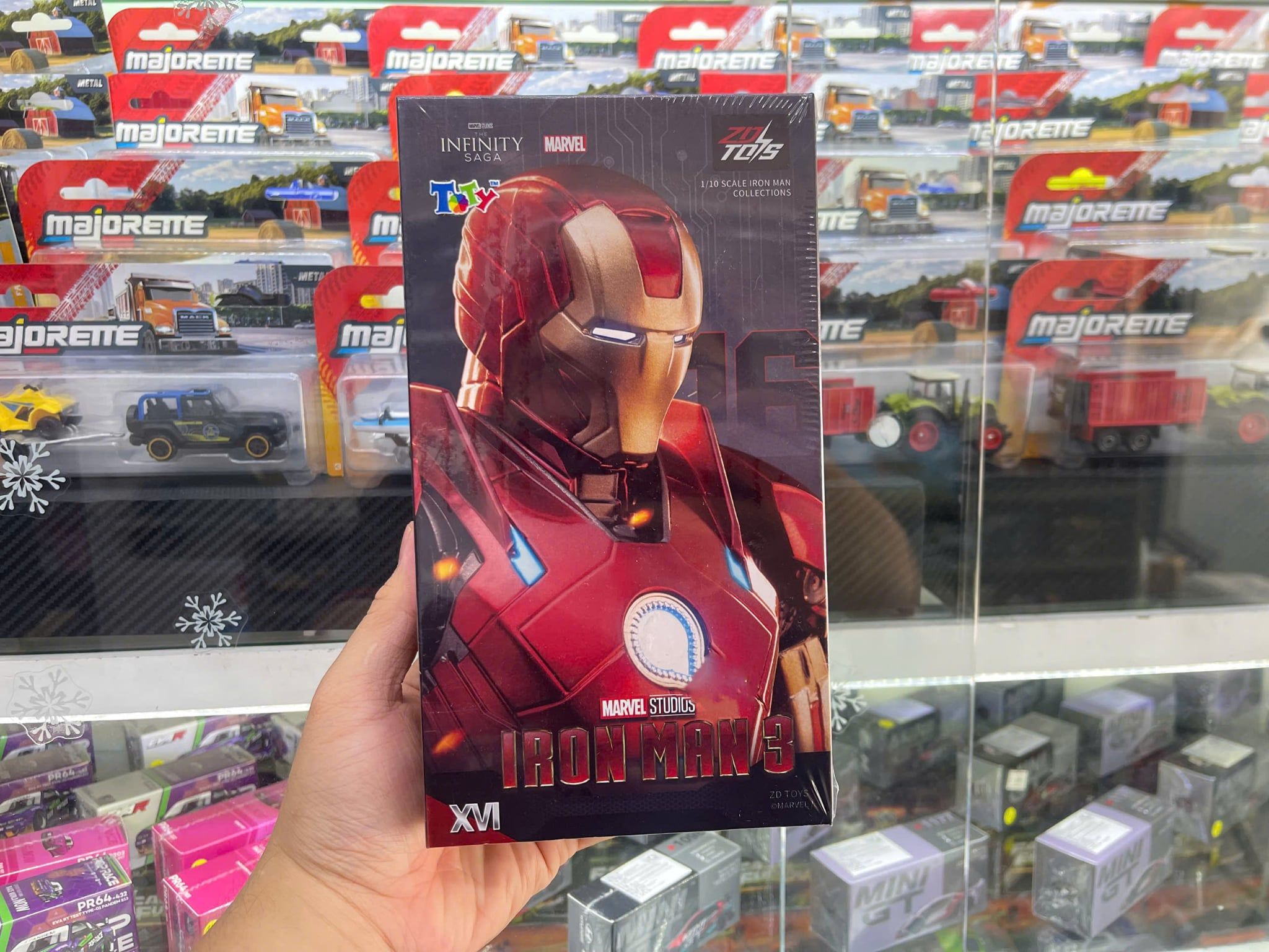 Mô hình nhân vật Marvel Iron man người sắt Mark 16 MK16 SHF Iron man 3 tỉ lệ 1:10 18CM ZD Toys FG262 