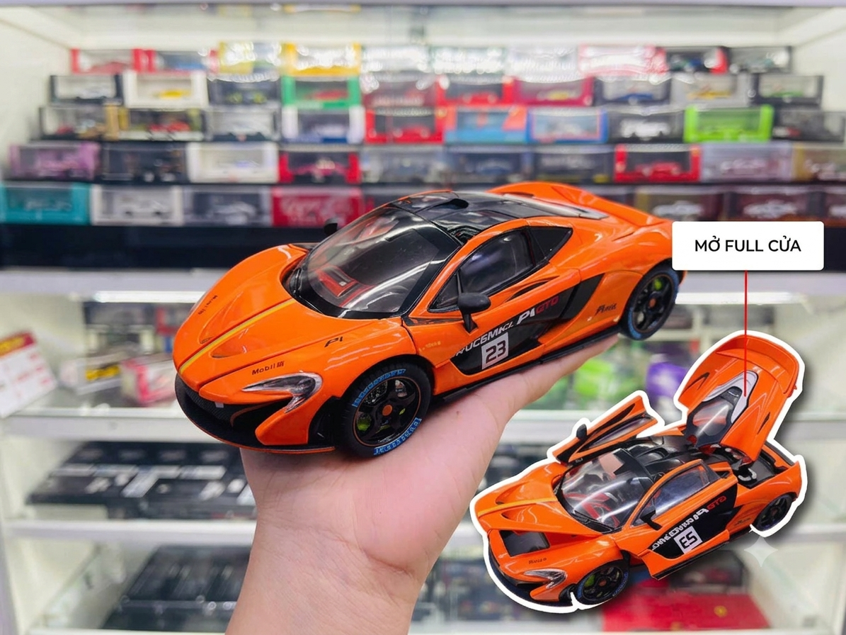  Xe ô tô mô hình bằng hợp kim và nhựa Laren P1 Racing  full kính đánh lái được tỉ lệ 1:24 Chezhi CZ241412 